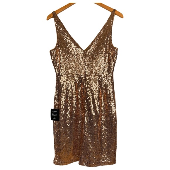 Lulus Champagne Showers Rose Gold Sequin Bodycon Dress NWT - Picture 5 of 9